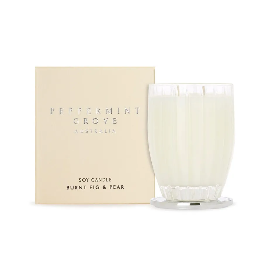 Peppermint Grove Burnt Fig & Pear Large Soy Candles 370g