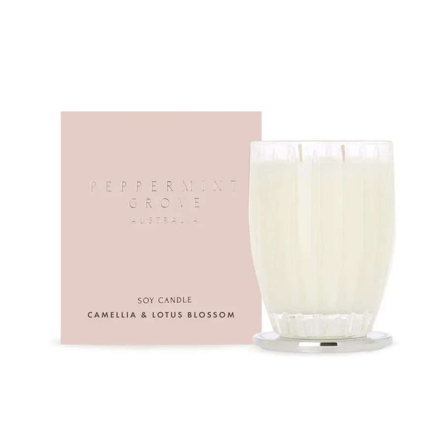 Peppermint Grove Camellia & Lotus Blossom Large Soy Candles 370g