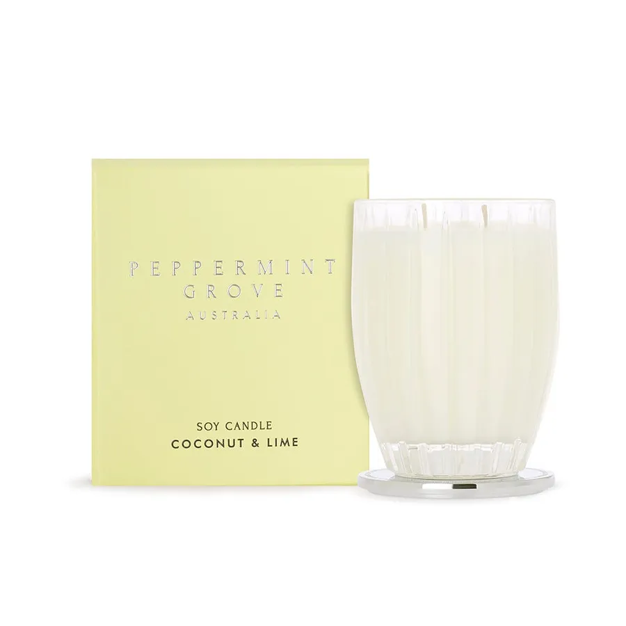 Peppermint Grove Coconut & Lime Large Soy Candles 370g