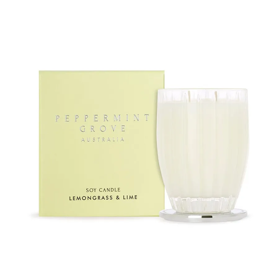 Peppermint Grove Lemongrass & Lime Large Soy Candles 370g