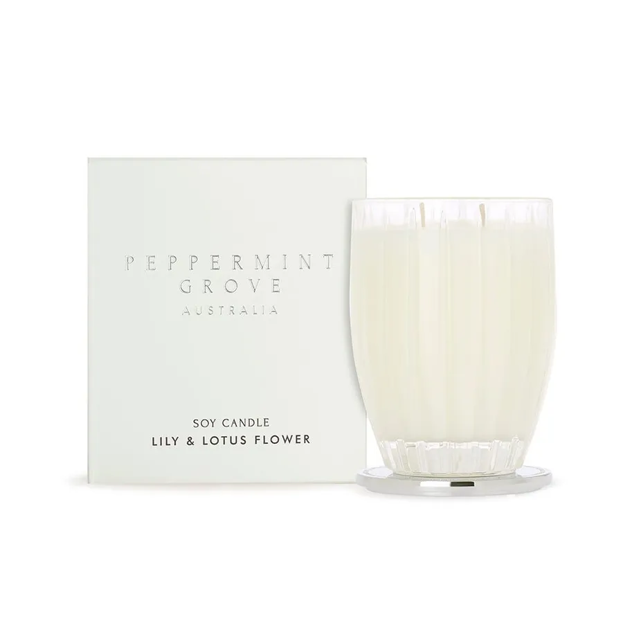 Peppermint Grove Lily & Lotus Flower Large Soy Candles 370g