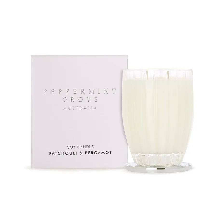 Peppermint Grove Patchouli & Bergamot Large Soy Candles 370g