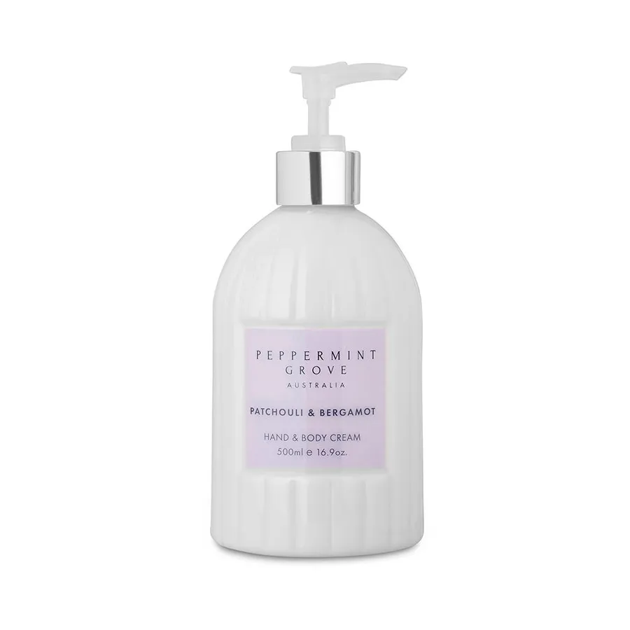 Peppermint Grove Hand & Body Cream Patchouli & Bergamot - 500ml