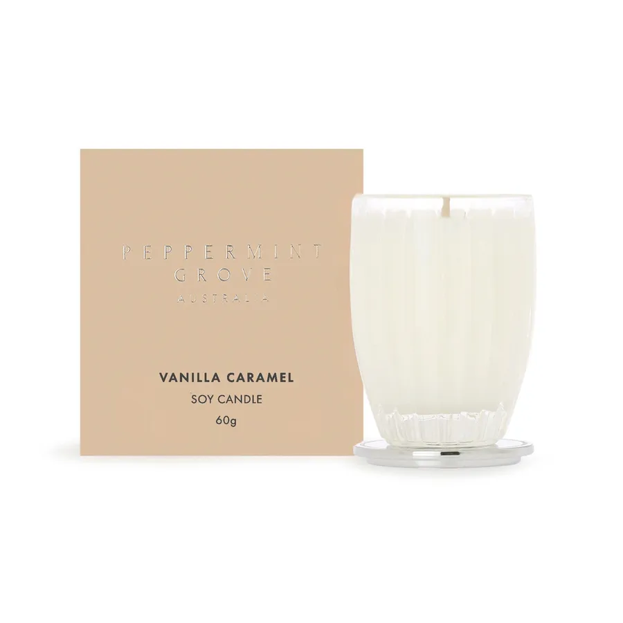 Peppermint Grove Vanilla Caramel Small Soy Candles - 60g