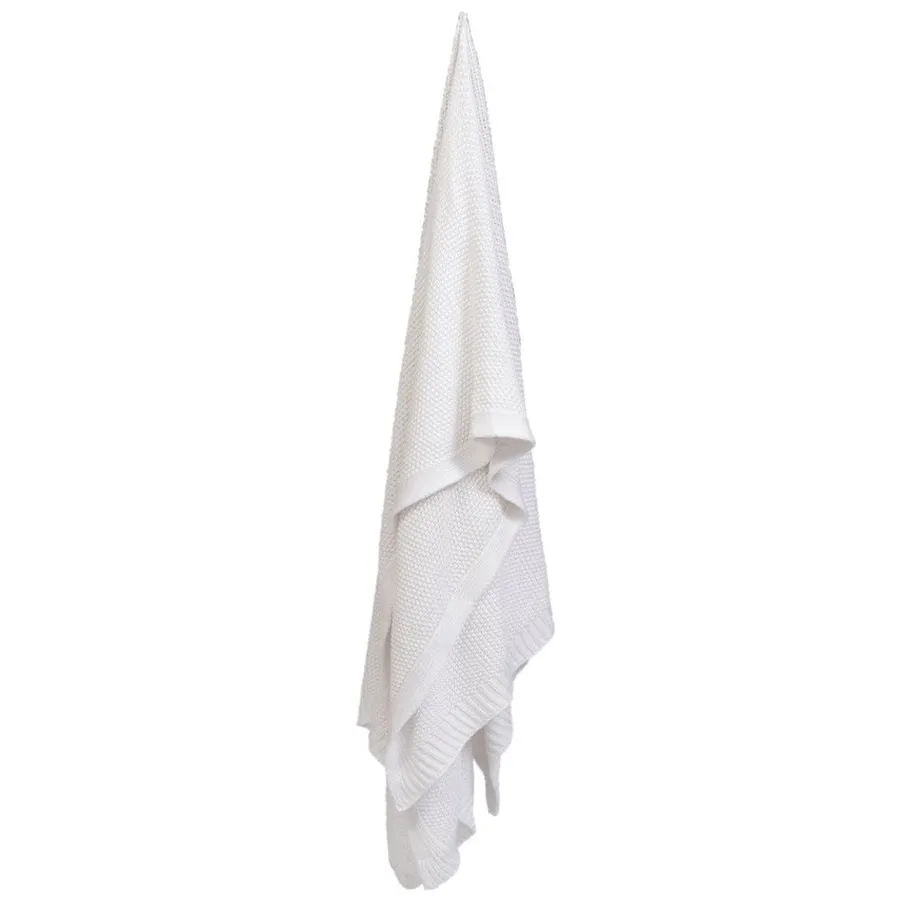 Cotswold Knitted Throw White - 170cm x 130cm