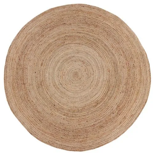 Braided Round Jute Rug - Natural