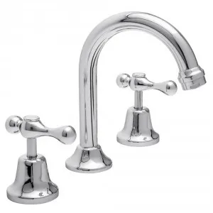 Armada Quarter Turn Lever Basin Set 3Star | Made From Brass In Chrome Finish By Raymor