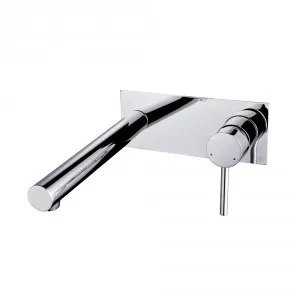 Projix Mk2 Wall Pin Lever Basin/Bath Mixer Set 220mm Spout | Made From Brass In Chrome Finish By Raymor