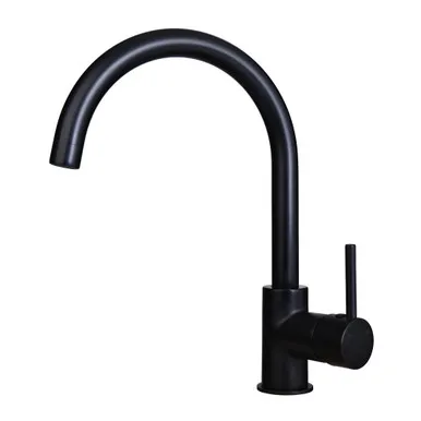 Projix Mk2 Side Lever Gooseneck Sink Mixer 4Star | Made From Nylon/Brass In Matte Black By Raymor