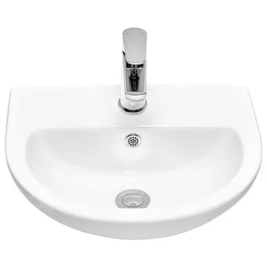 Lawson Wall Basin With Overflow & Bracket 505mm X 415mm 1 Tap Hole | Made From Vitreous China In White By Raymor