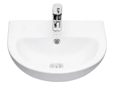 Lawson Semi-Recessed Basin With Overflow 500mm X 440mm 1 Tap Hole | Made From Vitreous China In White By Raymor