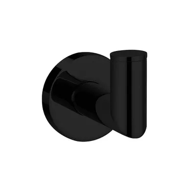 Boston II Robe Hook | Made From Brass In Black By Raymor