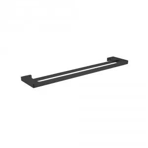 Edge II Double Towel Rail 785mm | Made From Brass In Black By Raymor