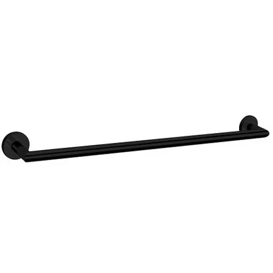 Boston II Towel Rail Single 650mm | Made From Brass In Black By Raymor
