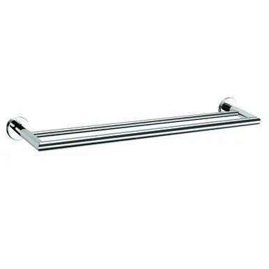 Boston II Double Towel Rail 650mm | Made From Brass In Chrome Finish By Raymor