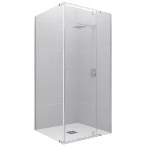 Trinidad Shower Screen (Only) Square 940mm X 940mm Chrome | Made From Glass In Chrome Finish By Raymor