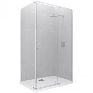 Trinidad Shower Screen (Only) Rectangle 1140mm X 840mm Chrome | Made From Glass In Chrome Finish By Raymor