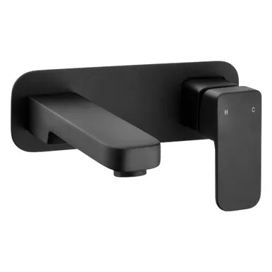 Sigma Wall Basin/Bath Mixer Set 160mm Spout Black 4Star | Made From Brass In Chrome Finish/Black By Raymor