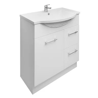 Tannah Vanity 1 Door 2 Drawer 750mm Right Hand Semi Reccessed Top With Kick 1 Tap Hole | Made From Marble By Raymor