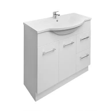 Tannah Vanity 2 Door 2 Drawer 900mm Right Hand Semi Reccessed Top With Kick 1 Tap Hole | Made From Marble By Raymor