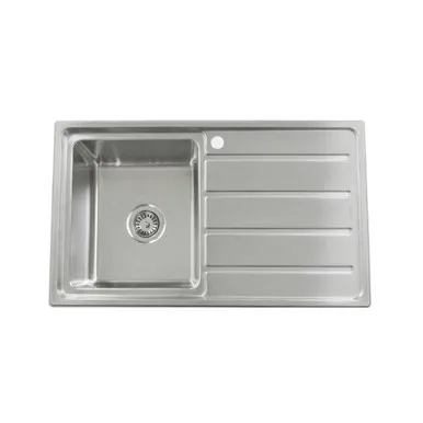 Projix Single Left Hand Bowl Kitchen Sink 1 Tap Hole | Made From Stainless Steel By Raymor
