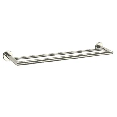 Boston II Double Towel Rail 650mm | Made From Brass In Brushed Nickel By Raymor