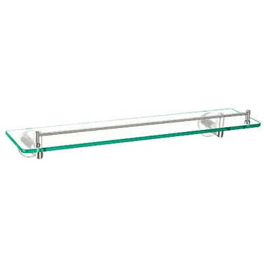 Boston II Glass Shelf 530mm | Made From Glass/Brass In Brushed Nickel By Raymor