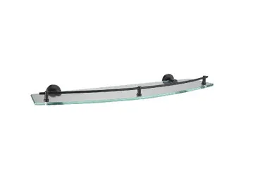 Projix Glass Shelf 610mm | Made From Stainless Steel/Glass/Zinc In Black By Raymor
