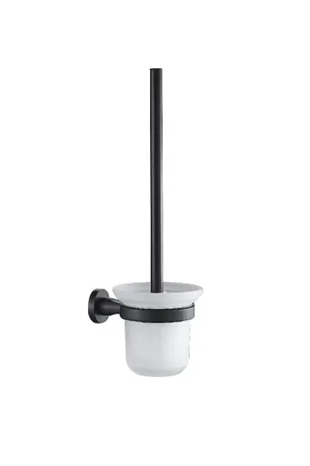 Projix Toilet Brush & Holder | Made From Stainless Steel/Glass/Zinc In Black By Raymor