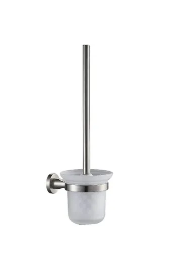 Projix Toilet Brush & Holder | Made From Stainless Steel/Glass/Zinc In Brushed Nickel By Raymor