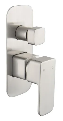 Sigma Wall Diverter Mixer | Made From Brass In Brushed Nickel By Raymor