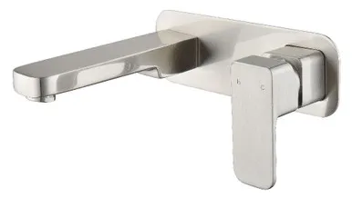 Sigma Wall Mixer Set With 160mm Spout | Made From Brass In Brushed Nickel By Raymor