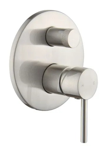 Projix Wall Diverter Mixer | Made From Brass In Brushed Nickel By Raymor