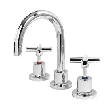 Alpha Cross Basin Set | Made From Brass In Chrome Finish By Raymor
