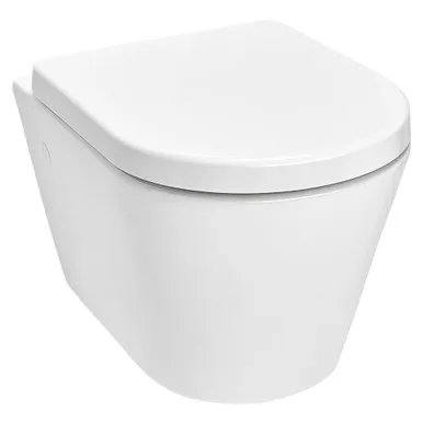 Byron Derby Back-To-Wall Hung Pan With Vario & Soft Close Seat 4Star In White By Raymor