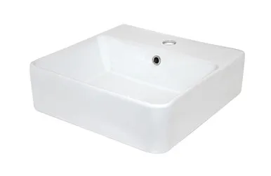 Edge II Counter Top Basin With Overflow 400mm X 400mm 1 Tap Hole | Made From Vitreous China In White By Raymor