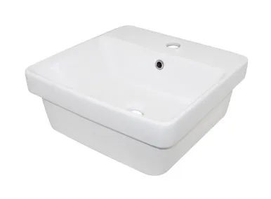 Edge II Inset Basin With Overflow 400mm X 400mm 1 Tap Hole | Made From Vitreous China In White By Raymor