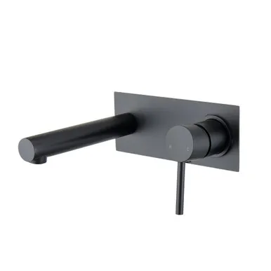 Projix Mk2 Wall Pin Lever Basin/Bath Mixer 160mm Spout 4Star | Made From Zinc/Alloy/Brass In Black By Raymor