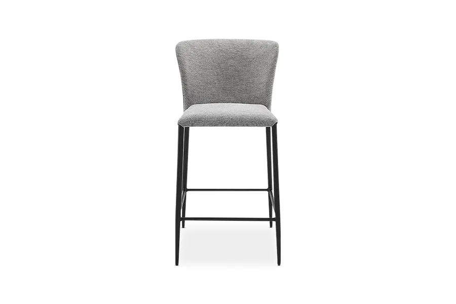 Selene Modern Bar Stool Grey Upholstery by Lounge Lovers by