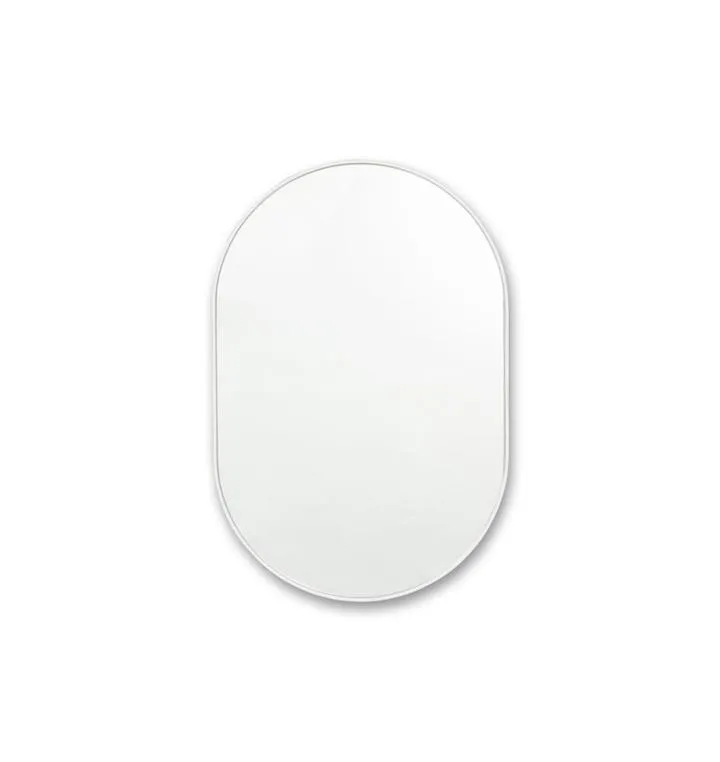 Bjorn Medium Oval Mirror - White by Interior Secrets - AfterPay Available