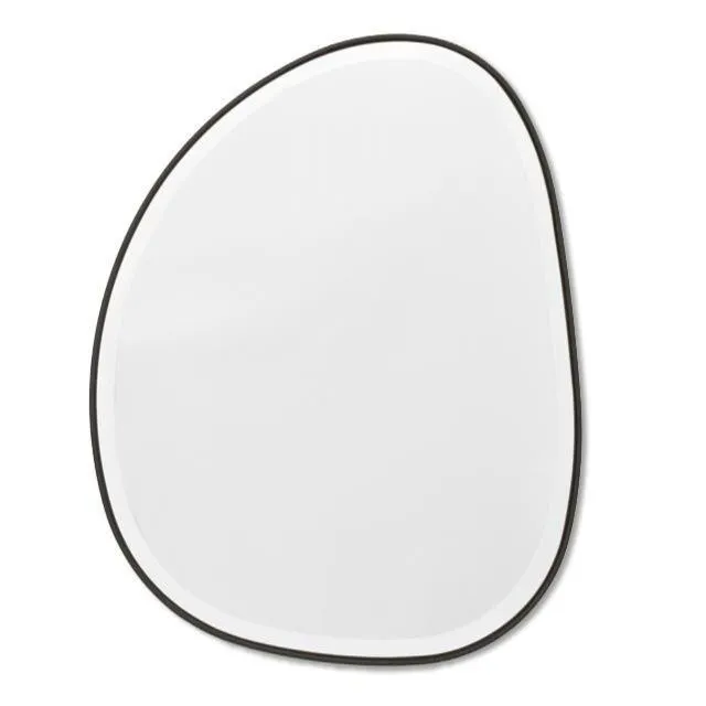 Pebble 70cm Organic Shaped Mirror - Black by Interior Secrets - AfterPay Available
