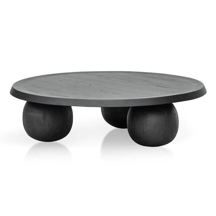 Maxine 100cm Elm Ball Coffee Table - Full Black by Interior Secrets - AfterPay Available