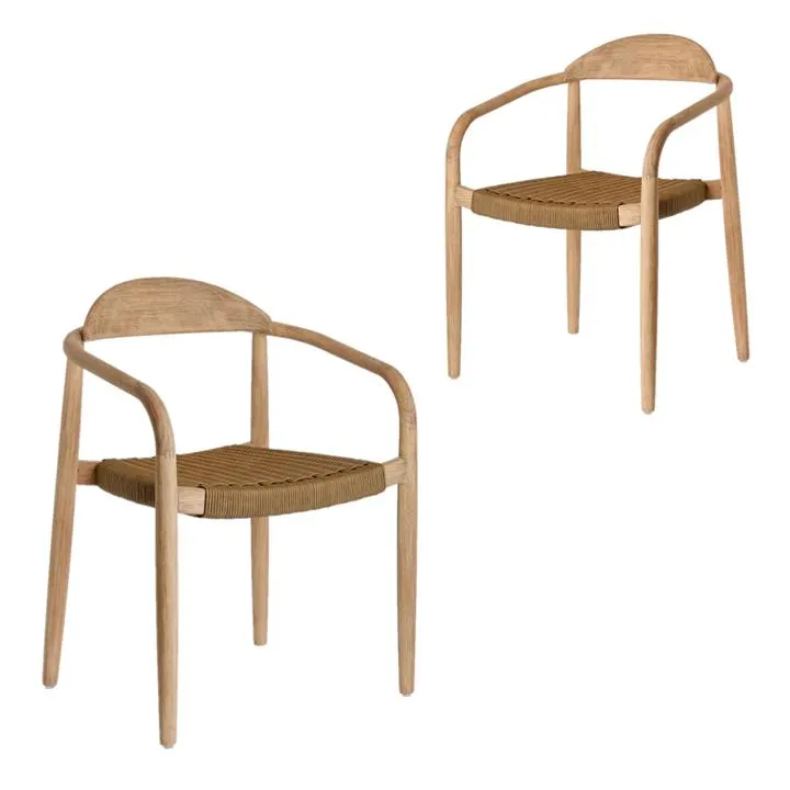 Set of 2 - Glynis Eucalyptus Timber Dining Chair - Beige by Interior Secrets - AfterPay Available