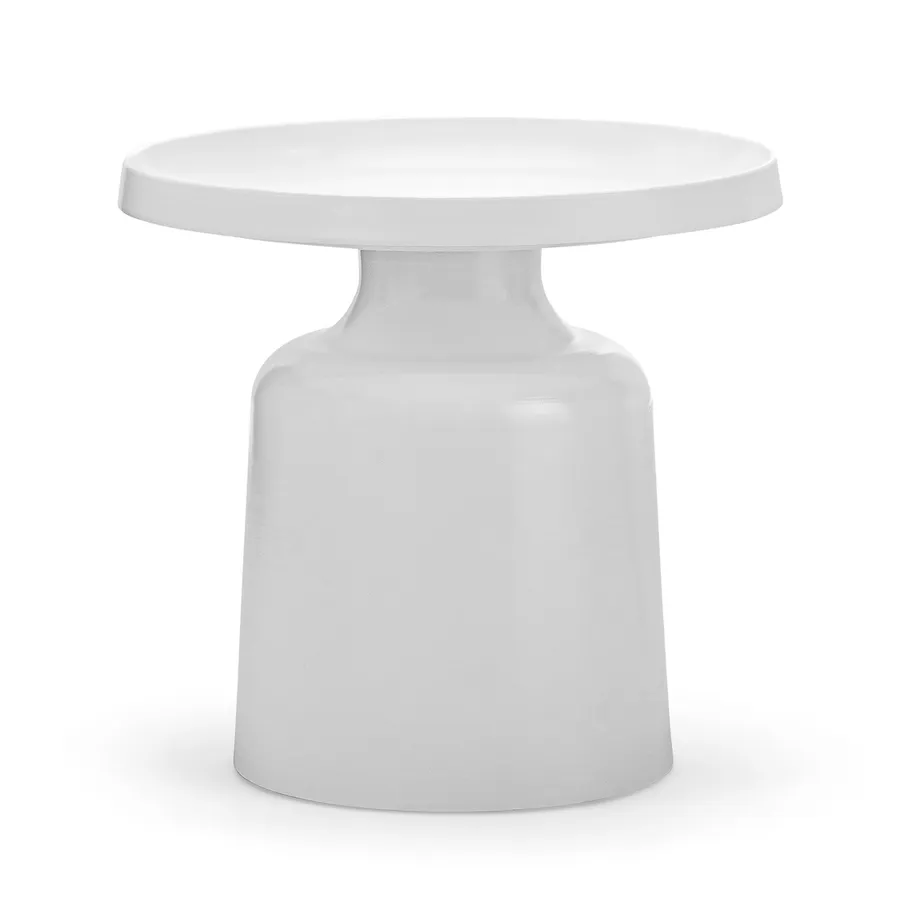 Palemo Round Pedestal Tray Side Table, Matte White