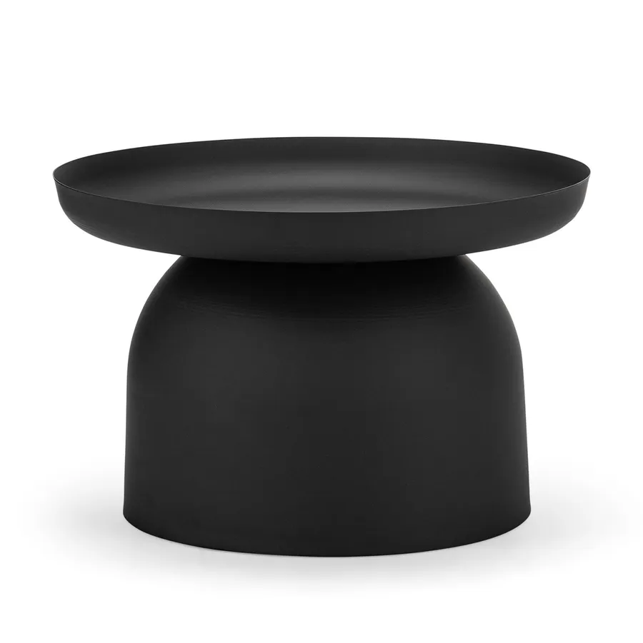Sirkel Pedestal Round Coffee Table, Matte Black