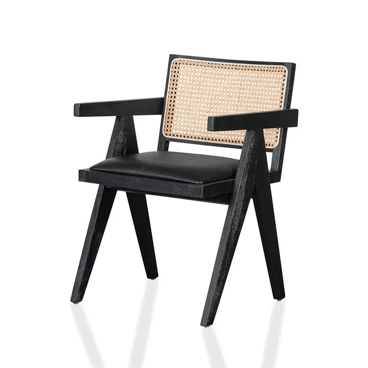 Castro Rattan Dining Chair - Black - Last One by Interior Secrets - AfterPay Available