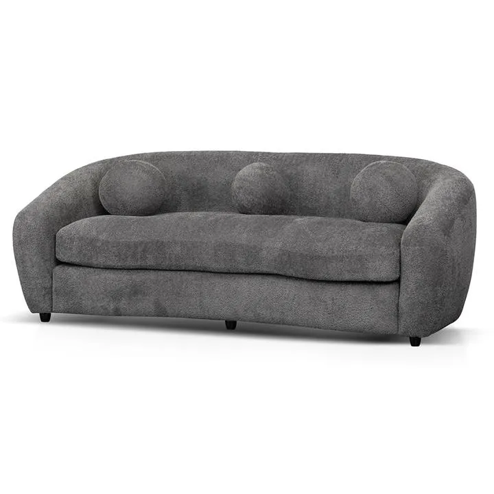 Hurst 3 Seater Fabric Sofa - Iron Grey - Last One by Interior Secrets - AfterPay Available