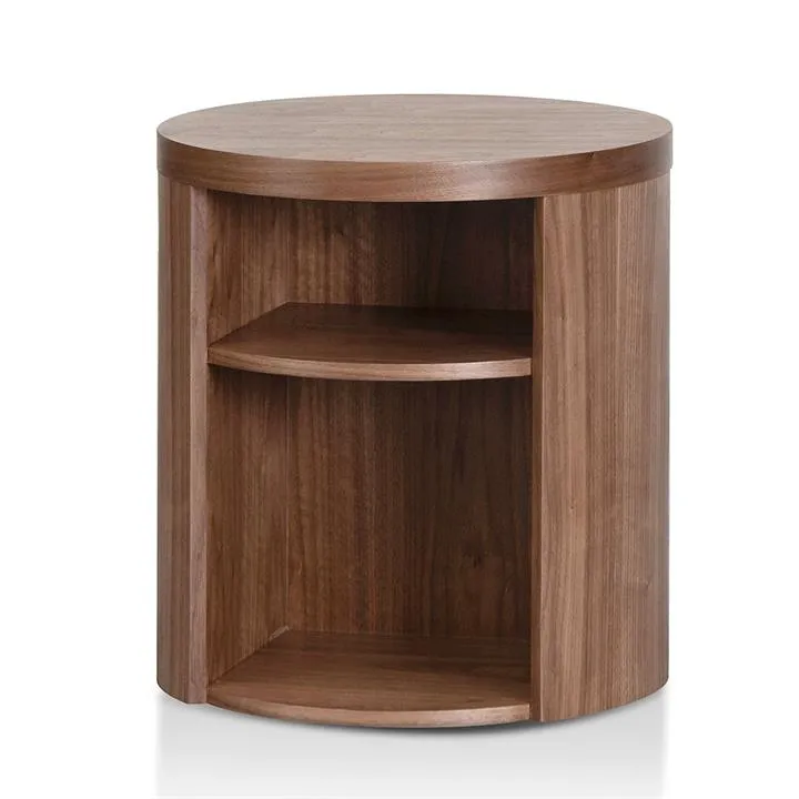 Honigold Round Wooden Bedside Table - Walnut by Interior Secrets - AfterPay Available