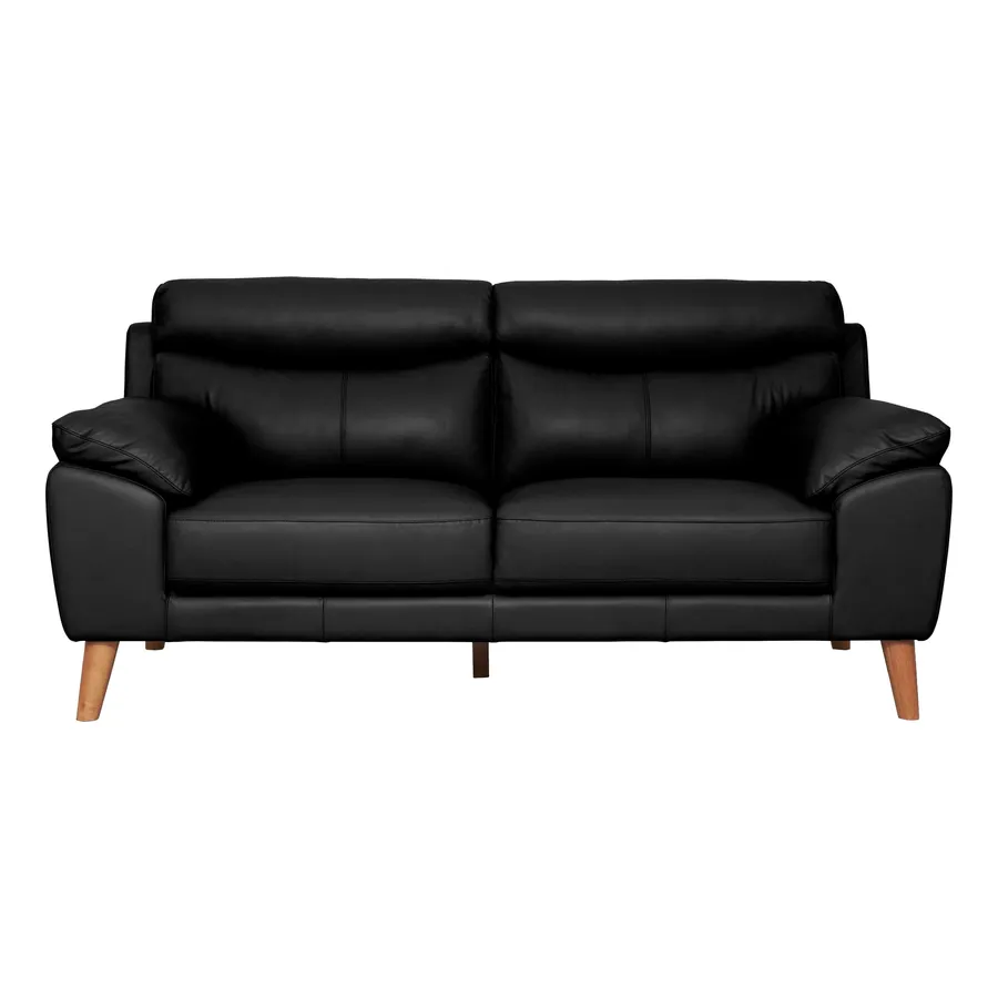 Bronco 2 Seater Sofa in Leather Black