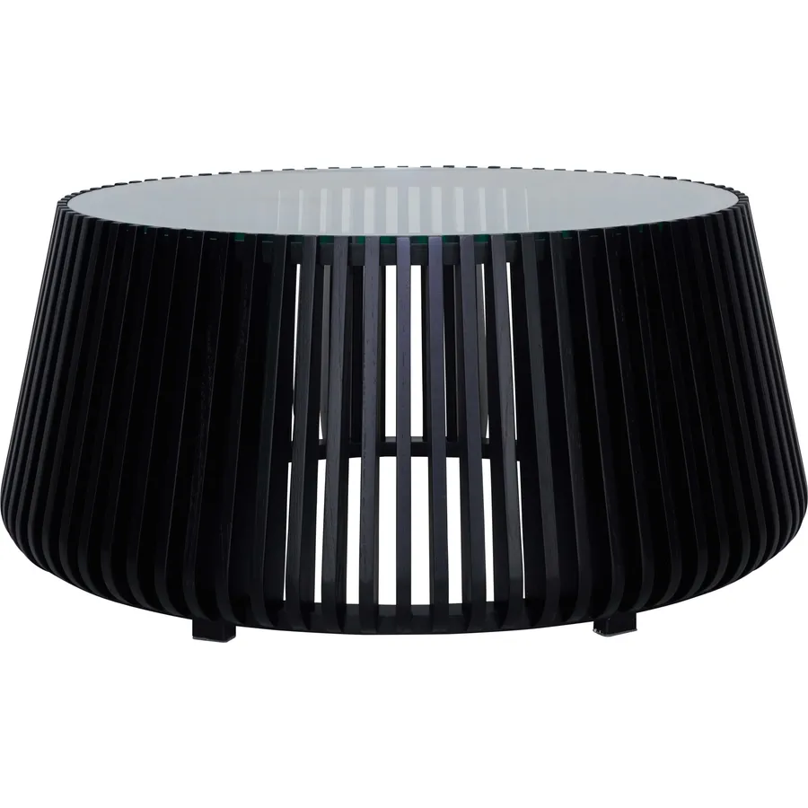 Pila Round Coffee Table 95cm in Black / Glass